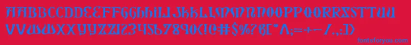 XiphosExpanded Font – Blue Fonts on Red Background