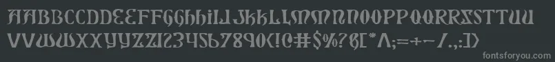 フォントXiphosExpanded – 黒い背景に灰色の文字