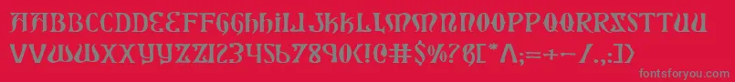 フォントXiphosExpanded – 赤い背景に灰色の文字