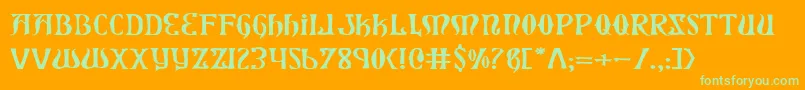 XiphosExpanded-fontti – vihreät fontit oranssilla taustalla