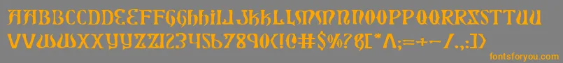 XiphosExpanded-Schriftart – Orangefarbene Schriften auf grauem Hintergrund