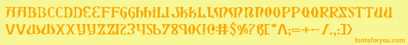 XiphosExpanded Font – Orange Fonts on Yellow Background