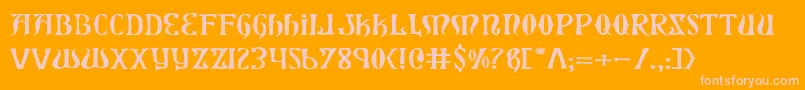 XiphosExpanded Font – Pink Fonts on Orange Background