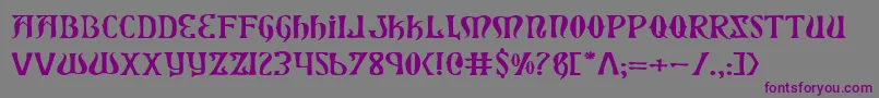 XiphosExpanded Font – Purple Fonts on Gray Background