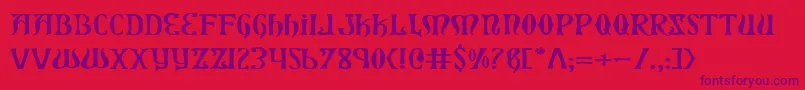 XiphosExpanded Font – Purple Fonts on Red Background