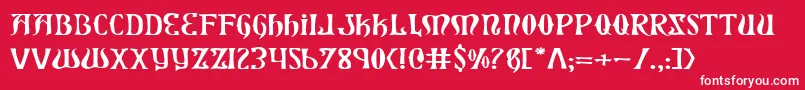 XiphosExpanded Font – White Fonts on Red Background