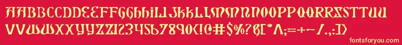 フォントXiphosExpanded – 黄色の文字、赤い背景