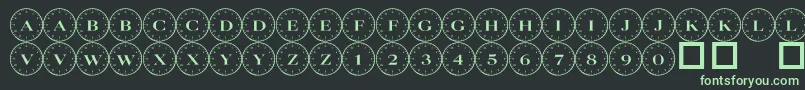 フォント101 Compass – 黒い背景に緑の文字