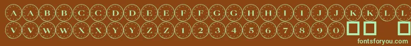 101 Compass Font – Green Fonts on Brown Background