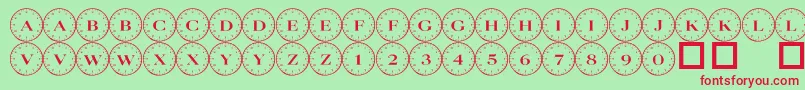 101 Compass Font – Red Fonts on Green Background