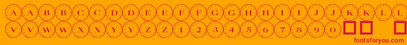 fuente 101 Compass – Fuentes Rojas Sobre Fondo Naranja