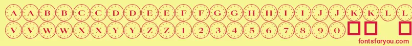 101 Compass-fontti – punaiset fontit keltaisella taustalla