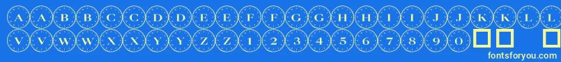 101 Compass Font – Yellow Fonts on Blue Background