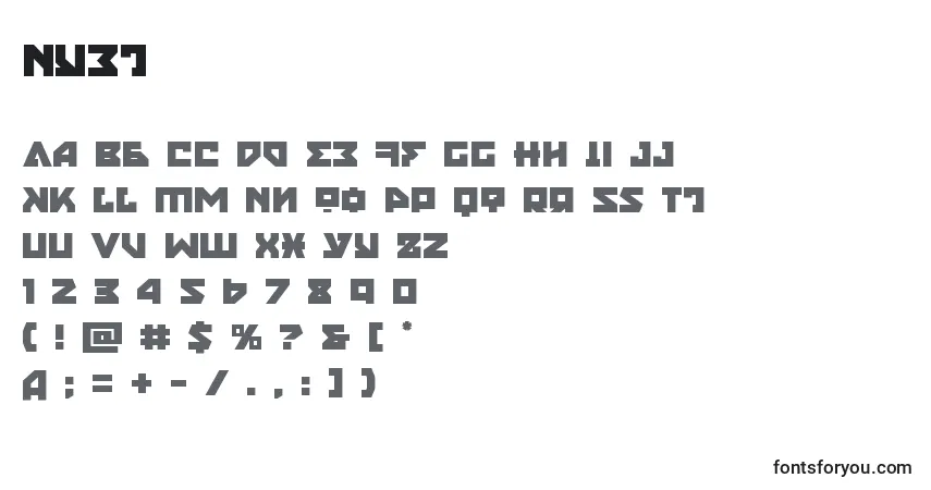 Schriftart Nyet – Alphabet, Zahlen, spezielle Symbole