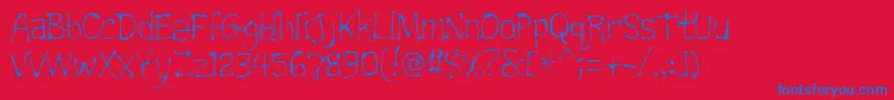 Trainwrecklite Font – Blue Fonts on Red Background