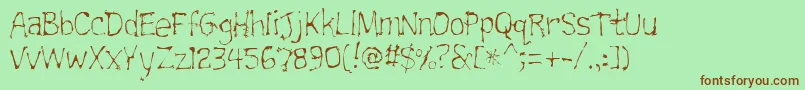 Trainwrecklite Font – Brown Fonts on Green Background