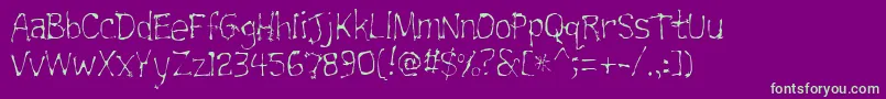 Trainwrecklite Font – Green Fonts on Purple Background