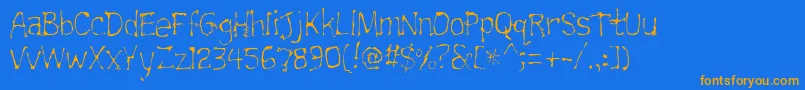 Trainwrecklite Font – Orange Fonts on Blue Background
