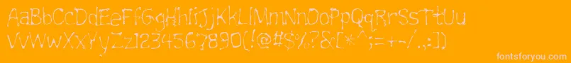 Trainwrecklite-fontti – vaaleanpunaiset fontit oranssilla taustalla