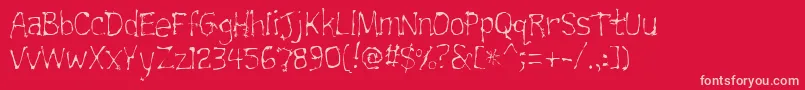 Trainwrecklite Font – Pink Fonts on Red Background