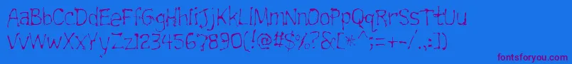 Trainwrecklite Font – Purple Fonts on Blue Background