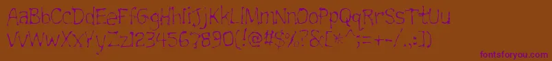 Trainwrecklite Font – Purple Fonts on Brown Background