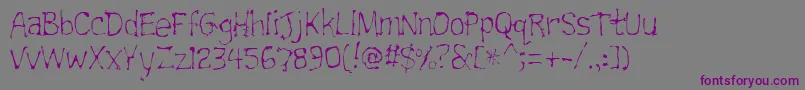 Trainwrecklite-Schriftart – Violette Schriften auf grauem Hintergrund