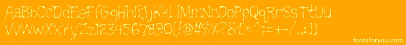 Trainwrecklite Font – Yellow Fonts on Orange Background