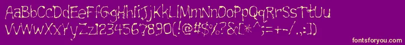 Trainwrecklite Font – Yellow Fonts on Purple Background