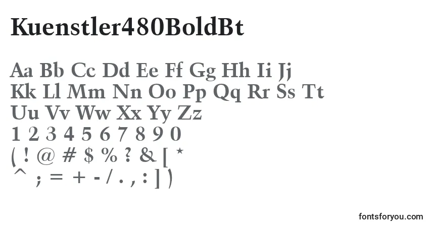 A fonte Kuenstler480BoldBt – alfabeto, números, caracteres especiais