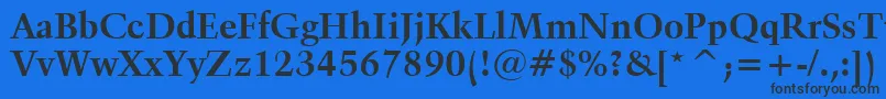 Czcionka Kuenstler480BoldBt – czarne czcionki na niebieskim tle