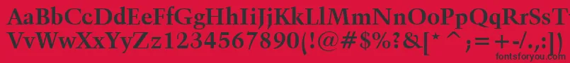 Kuenstler480BoldBt-Schriftart – Schwarze Schriften auf rotem Hintergrund