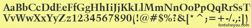 Kuenstler480BoldBt-Schriftart – Schwarze Schriften auf gelbem Hintergrund