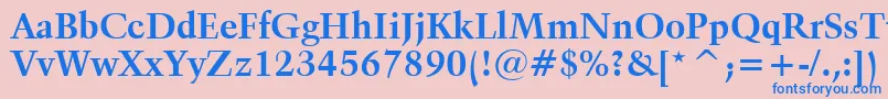 フォントKuenstler480BoldBt – ピンクの背景に青い文字