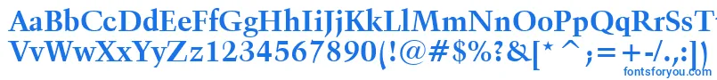 Kuenstler480BoldBt-Schriftart – Blaue Schriften auf weißem Hintergrund