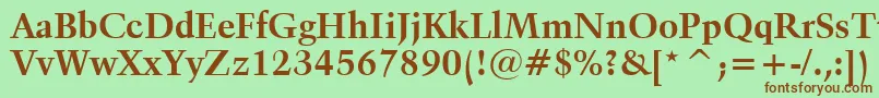 Kuenstler480BoldBt-fontti – ruskeat fontit vihreällä taustalla
