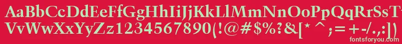Шрифт Kuenstler480BoldBt – зелёные шрифты на красном фоне