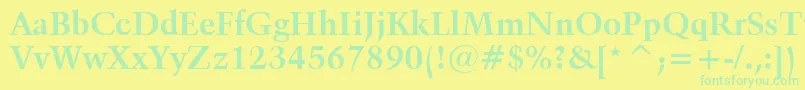 Kuenstler480BoldBt Font – Green Fonts on Yellow Background