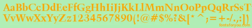 Kuenstler480BoldBt Font – Orange Fonts on Green Background