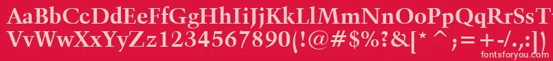 Шрифт Kuenstler480BoldBt – розовые шрифты на красном фоне