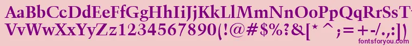 Czcionka Kuenstler480BoldBt – fioletowe czcionki na różowym tle