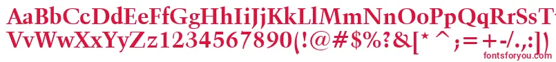 Шрифт Kuenstler480BoldBt – красные шрифты на белом фоне