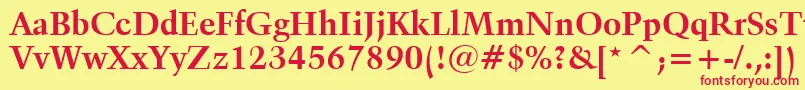 Kuenstler480BoldBt Font – Red Fonts on Yellow Background