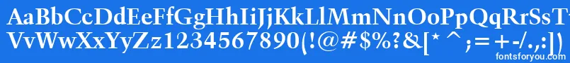 Kuenstler480BoldBt-Schriftart – Weiße Schriften auf blauem Hintergrund