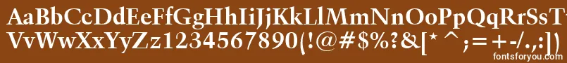 Kuenstler480BoldBt-fontti – valkoiset fontit ruskealla taustalla