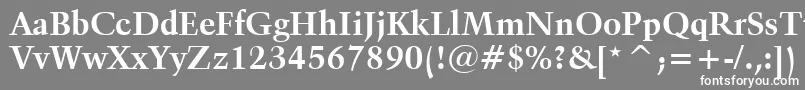 Kuenstler480BoldBt-Schriftart – Weiße Schriften auf grauem Hintergrund