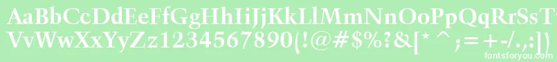 Kuenstler480BoldBt-fontti – valkoiset fontit vihreällä taustalla
