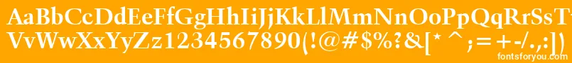 フォントKuenstler480BoldBt – オレンジの背景に白い文字