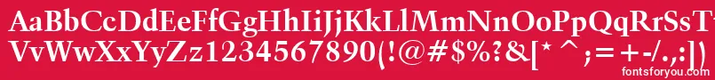 Czcionka Kuenstler480BoldBt – białe czcionki na czerwonym tle