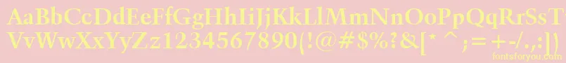 Kuenstler480BoldBt-fontti – keltaiset fontit vaaleanpunaisella taustalla